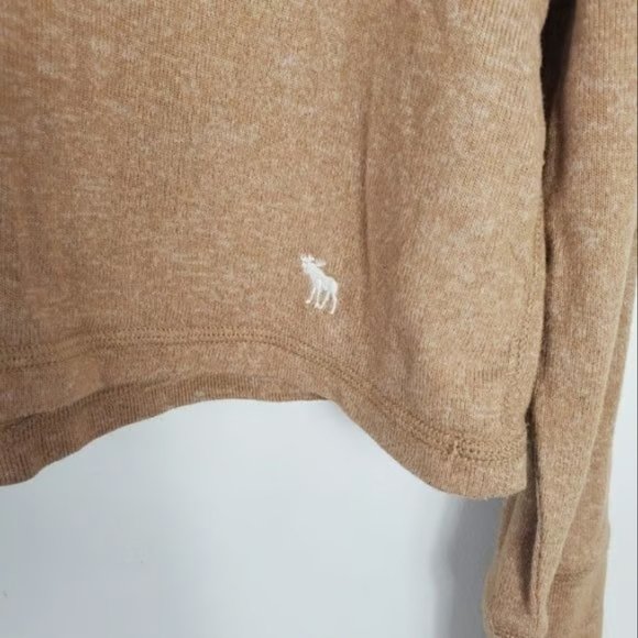 Abercrombie & Fitch Tan Boxy Turtleneck Womens Size S Neutral Classic Capsule - Picture 2 of 3